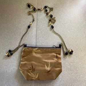 Vintage Lisa Violetta Asian Tiny Bamboo Leaf Beaded Chain Coastal Crossb…